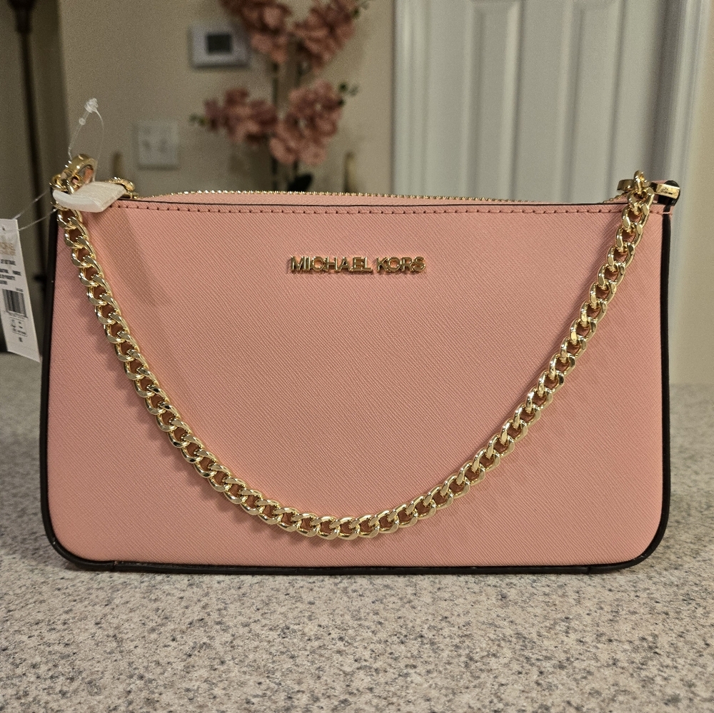 Michael Kors Pink Chain Jet Set Crossbody Bag